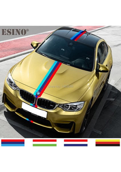50X7.5CM Araba Şekillendirme Aksesuarları Kaput Kapı Yan Etek Şerit Vinil Pvc Dekal Tam Gövde Sticker M Renk Almanya Fransa Italya (Yurt Dışından)