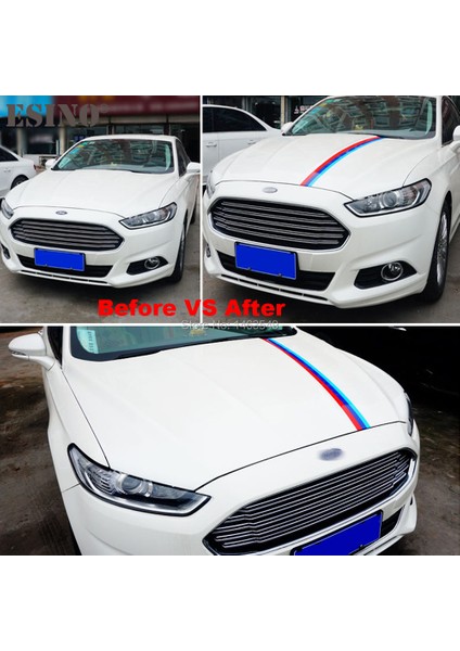 50X7.5CM Araba Şekillendirme Aksesuarları Kaput Kapı Yan Etek Şerit Vinil Pvc Dekal Tam Gövde Sticker M Renk Almanya Fransa Italya (Yurt Dışından)