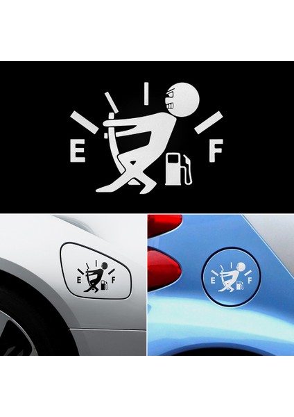 Siyah Komik Araba Sticker Yakıt Deposunu Dolduracak Işaretçi Hellaflush Yansıtıcı Vinil Araba Sticker Etiket (Yurt Dışından)