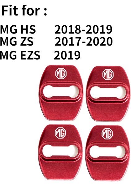 B-Kırmızı Mg Zs Gs Hs Ezs Mg5 Mg Gt Mg6 Mg7 Araba Kapı Kilidi Kapağı Sticker Metal Amblem Etiket Araba Kapı Stil Dış Dekorasyon 4 Parça (Yurt Dışından)