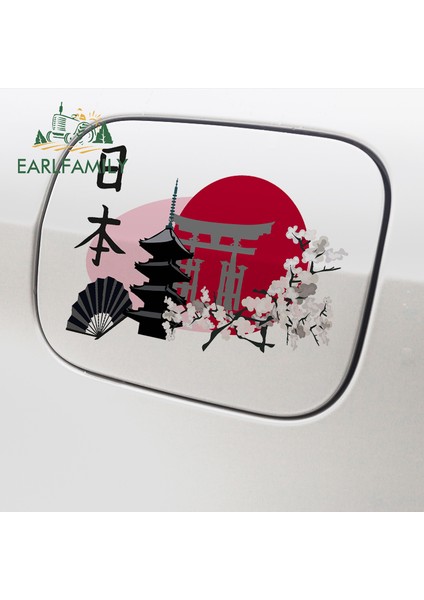 YT-111480-13CM Earlfamıly 13CM Japon Manzara Siluet Çizgi Roman Sticker Kişilik Yaratıcı Stickerlar Gtr Sx Van Için Uygun (Yurt Dışından) fırsatları