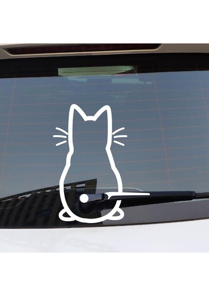 Siyah 1 Adet Sevimli Kedi Araba Cam Silecek Vinil Sanat Sticker Dekor Sevimli Hayvan Kedi Duvar Resim Sanatı Çıkartması Araba Pencere Süsü Için (Yurt Dışından) modelleri