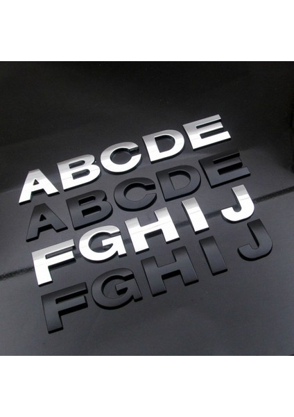 C Stili 44 mm Wl Yeni ve mm 3D Kendin Yap Harfler Alfabe Amblemi Krom ve Siyah Araba Sticker Dijital Rozet Logo Aksesuarları Motosiklet (Yurt Dışından)