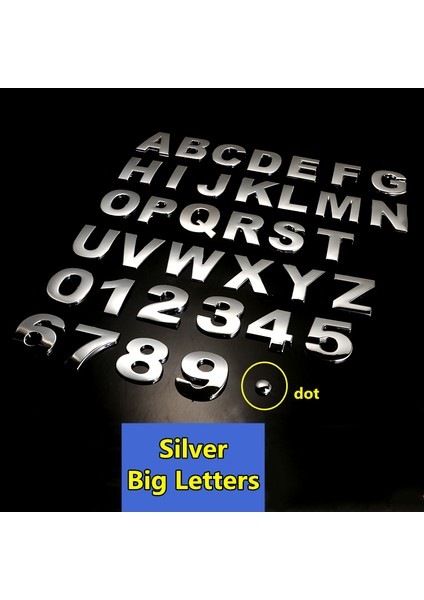 C Stili 44 mm Wl Yeni ve mm 3D Kendin Yap Harfler Alfabe Amblemi Krom ve Siyah Araba Sticker Dijital Rozet Logo Aksesuarları Motosiklet (Yurt Dışından)