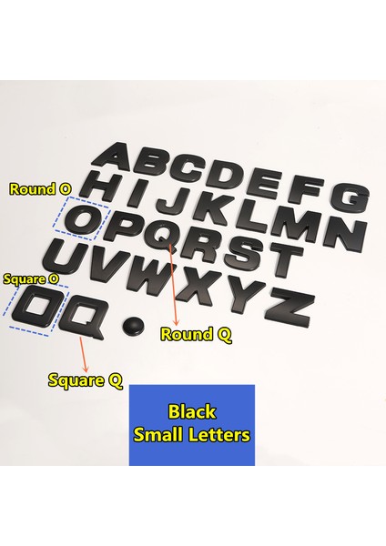 C Stili 44 mm Wl Yeni ve mm 3D Kendin Yap Harfler Alfabe Amblemi Krom ve Siyah Araba Sticker Dijital Rozet Logo Aksesuarları Motosiklet (Yurt Dışından)