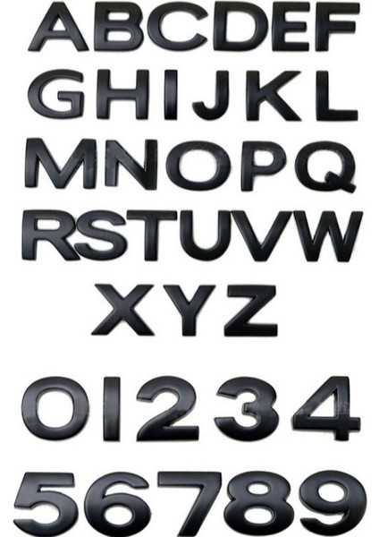 No.2 Tarzı 45MM Araba ve Motosikletler Için Su Geçirmez Metal Harf ve Rakam Sticker Çıkartmaları (Yurt Dışından)
