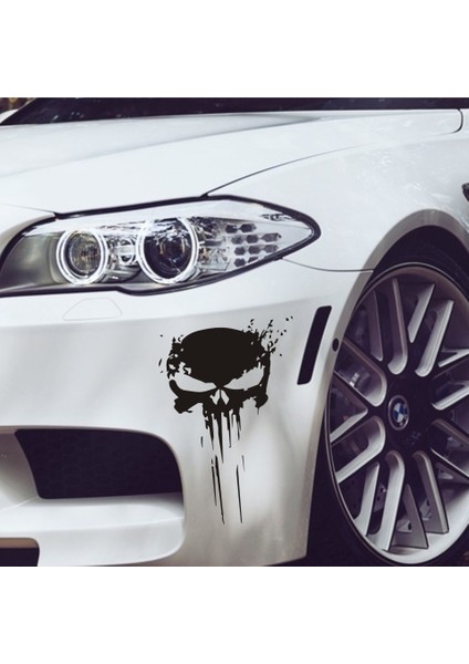Siyah 22*15CM Punisher Kafatası Sticker 3D Araba Sticker ve Decal Araba Kan Vinyl Yansıtıcı Sticker Araba Tasarım Aksesuarları Stickerler (Yurt Dışından) indirimleri