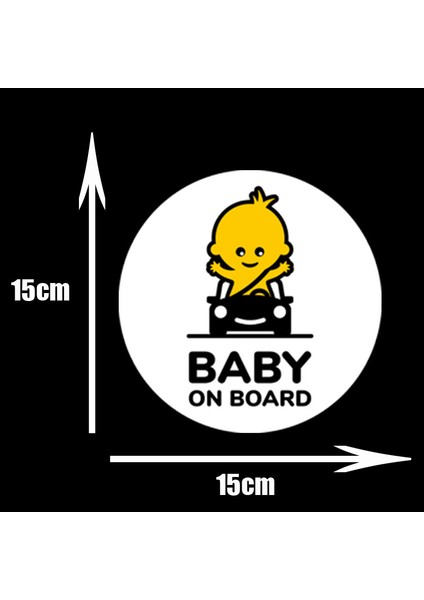 Yansıtıcı Olmayan Stil Stil-E Baby On Board Pvc Araba Stickerları Tuning Karikatür Pencere Çıkartmaları Otomobil Süslemesi Kişiselleştirilmiş Bomba Süsü, 15CM*14CM (Yurt Dışından)