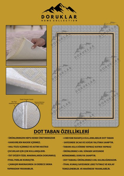 Kaymaz Taban Yıkanabilir Dijital Baskı Dekoratif Modern Desenli Dot Taban Halı Nova Serisi NV102 fiyatları