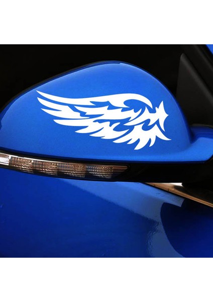 Siyah Koruyucu Melek Kanatları Güzel Yansıtıcı Araba Sticker Moda Araç Arka Görüş Aynası Için Şerit Alt Bölüm CT-530 (Yurt Dışından)