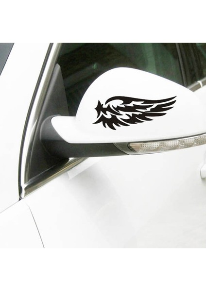 Siyah Koruyucu Melek Kanatları Güzel Yansıtıcı Araba Sticker Moda Araç Arka Görüş Aynası Için Şerit Alt Bölüm CT-530 (Yurt Dışından)