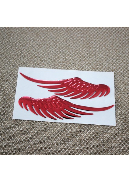 Pvc Kırmızı Büyük Kanatlar 1 Çift Pvc Yumuşak Kauçuk Büyük Kanat Araba Stickerları Araba Kişiselleştirilmiş 3D Stereo Araba Stickerları Pvc 3D Otomobil Aksesuarları (Yurt Dışından)