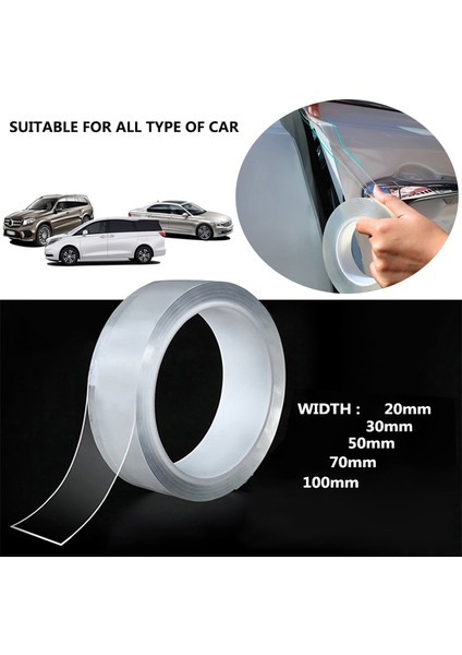 30MM x 10M Araba Sticker Koruma Şeridi Şeffaf Film Gövde Nano Velcro Araba Kapı Kenar Koruma Çarpışma Önleyici Çizik Otomatik Kapı Koruma (Yurt Dışından) fiyatları