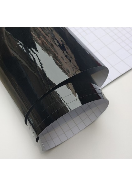 50CM x 200CM Ultra Parlak Piano Siyahı Vinil Kaplama Film Sticker Parlak Siyah Kendinden Yapışkanlı Vinil Kabarcık Ücretsiz Konsol Bilgisayar Laptop Cilt Ultra (Yurt Dışından)