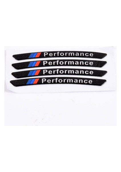 Siyah Bmw E46 E90 E60 E39 F10 F30 E36 F20 X1 X3 X5 Vb.araba Çıkartma Sticker Jantlar Yarış Arabası Performans 4 Adet (Yurt Dışından)