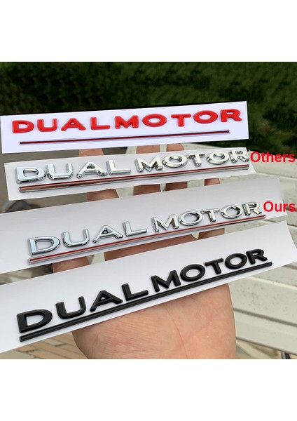 Parlak Siyah Tesla Model 3 Araba Stil Yeniden Düzenleme Yüksek Performans Bagaj Rozeti Sticker Krom Siyah Çift Motor Altı Çizili Harfler Amblemi (Yurt Dışından) fiyatları