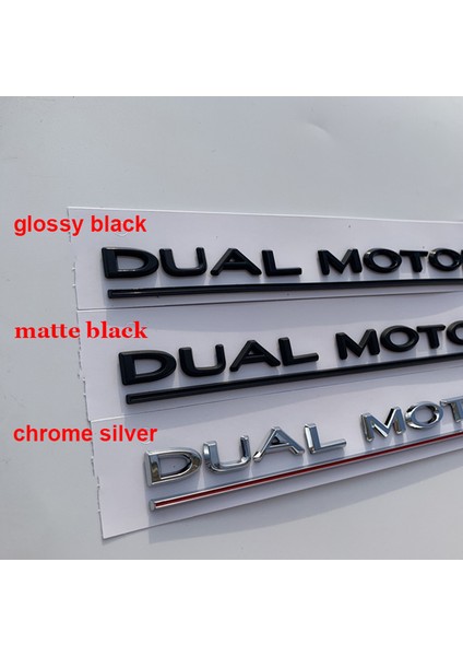 Parlak Siyah Tesla Model 3 Araba Stil Yeniden Düzenleme Yüksek Performans Bagaj Rozeti Sticker Krom Siyah Çift Motor Altı Çizili Harfler Amblemi (Yurt Dışından) modelleri