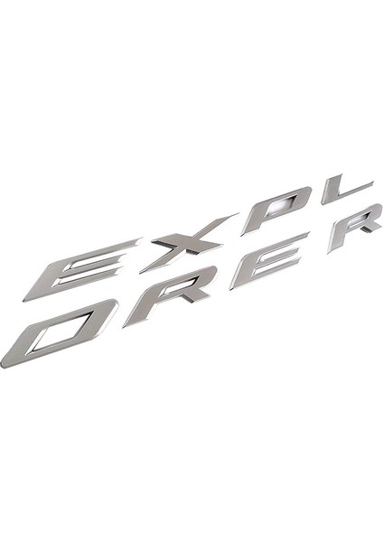 Gümüş Rengi Ford Explorer Için Uyan Abs Araba Amblemi Ön Kaput 3D Harf Sticker - Parlak Gümüş (Yurt Dışından)