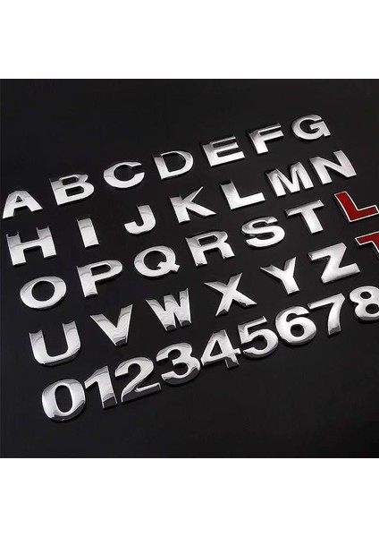 W Stili 25MM Metal Dıy Harfler Alfabe Amblem Sayılar Krom Etiketleme Araba Sticker Dijital Rozet Aksesuarları Motosiklet (Yurt Dışından)
