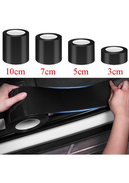 Uzunluk 1m M 3D Karbon Fiber Araba Sticker Kendin Yap Yapıştırıcı Şerit Otomatik Kapı Eşiği Yan Ayna Anti Çizik Bant Su Geçirmez Koruyucu Film (Yurt Dışından)