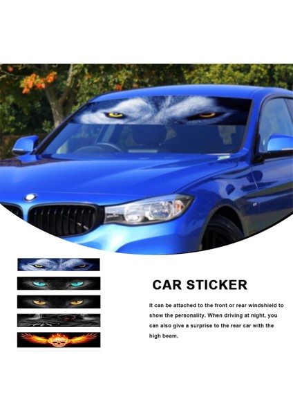 Mavi Gözlü Leopar Araba Ön Cam Sticker 3D Stereo Araba Stickerları Ön Dosya Stickerlar Araba Otomatik Dekoratif Stickerlar (Yurt Dışından)