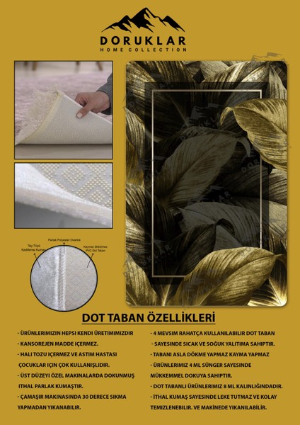 Kaymaz Taban Yıkanabilir Dijital Baskı Dekoratif Modern Desenli Dot Taban Halı Nova Serisi NV115 fiyatları