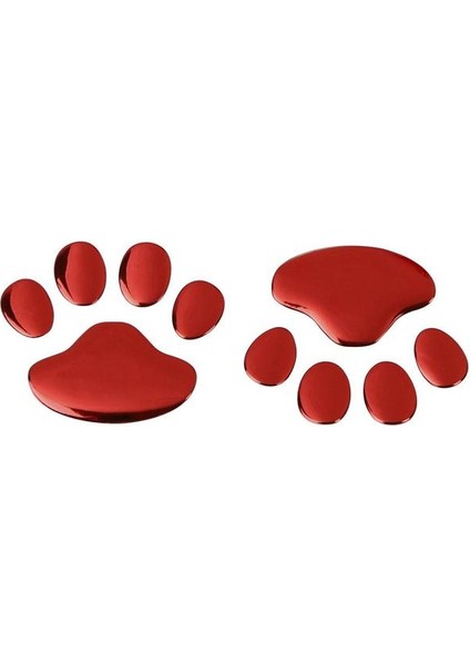 2 Adet Kırmızı 2 Adet Araba Aksesuarları Araba Sticker Cool Tasarım Pati 3D Hayvan Köpek Kedi Izi Etiket Araba Pvc Sticker Araba Sticker (Yurt Dışından)