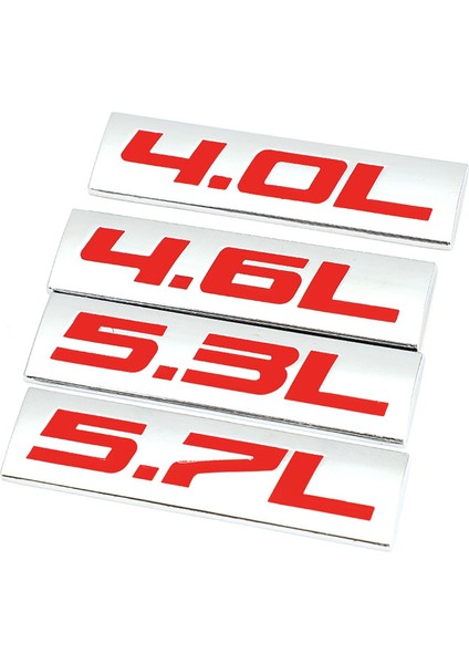 Pembe 3D Metal 4.0l 4.6l 4.7l 5.0l 5.3l 5.7l Araba Amblemi Bagaj Sticker Etiket Bmw Chevrolet Ford Dodge Toyota Honda Gmc Audi Hyundai - (Yurt Dışından) modelleri