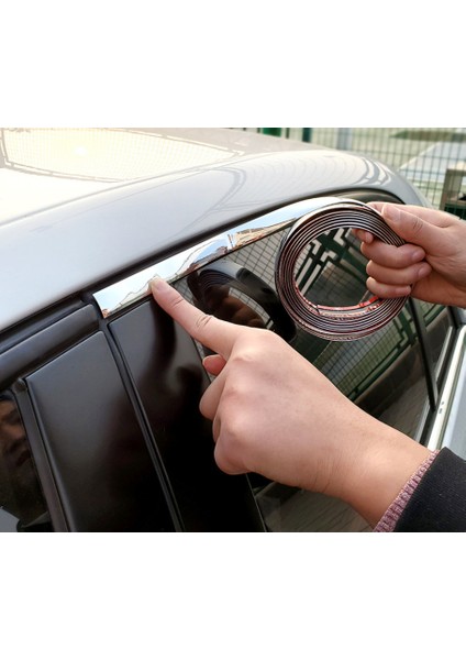 6mm Krom Molding Trim Araç Stil Kapı Koruyucu Sticker Şerit Tampon Izgarası Araç Anti-Çarpışma Bandı Dekorasyon Dış Cephe (Yurt Dışından) modelleri