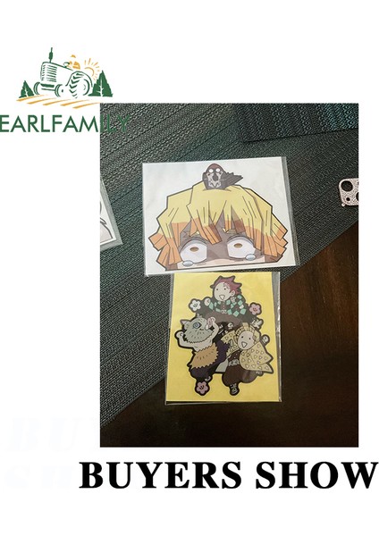 YT-155097 Earlfamıly 13CM Demon Slayer Zenitsu Peeker Komik Araba Stickerı Oto Vinil Araba Çıkartmaları Rüzgarlık Pencereler Anime Jdm Rv Stickerı (Yurt Dışından) fırsatları