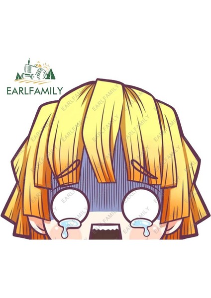 YT-155097 Earlfamıly 13CM Demon Slayer Zenitsu Peeker Komik Araba Stickerı Oto Vinil Araba Çıkartmaları Rüzgarlık Pencereler Anime Jdm Rv Stickerı (Yurt Dışından) indirimleri