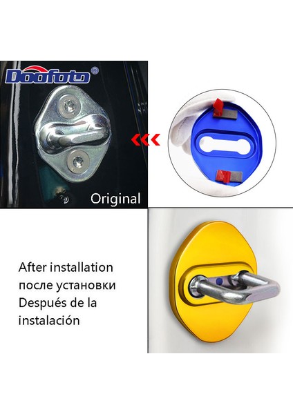 Altın Toyota Corolla Için 4 Adet Araba Kapı Kilit Kapakları Kılıfı Mazda Honda Lexus Otomatik Koruyucu Stickerlar Süslemeler Aksesuarlar (Yurt Dışından)
