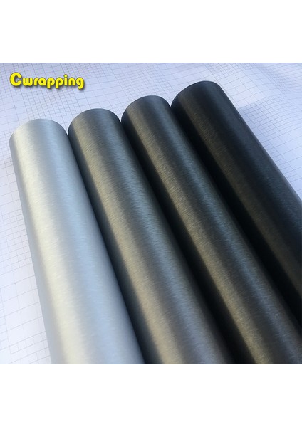 50CM x 300CM 50 cm * M Araç Kaplama Mat Fırçalanmış Alüminyum Araç Sarma Vinil Film Levha Motosiklet Otomobiller Araç Sticker Decal (Yurt Dışından)
