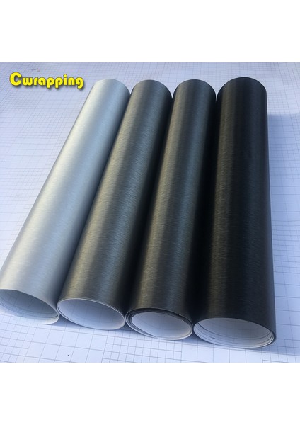 50CM x 300CM 50 cm * M Araç Kaplama Mat Fırçalanmış Alüminyum Araç Sarma Vinil Film Levha Motosiklet Otomobiller Araç Sticker Decal (Yurt Dışından)