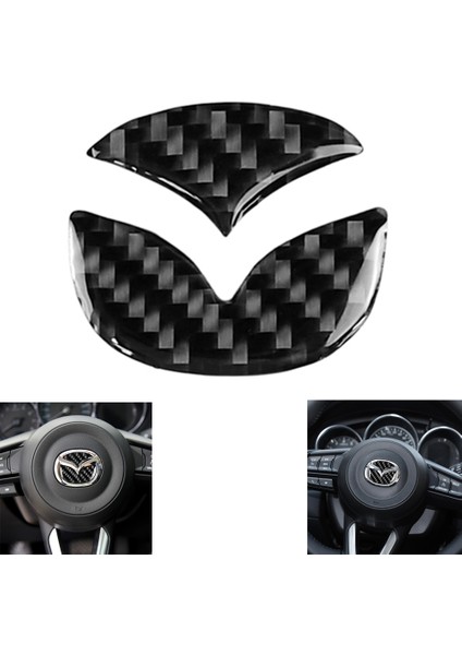 Mazda Axela Atenza Cx-5 Cx-4 Için Karbon Fiber Araba Direksiyon Logosu Etiketleri Eğlenceli Dekoratif Sticker (Yurt Dışından)