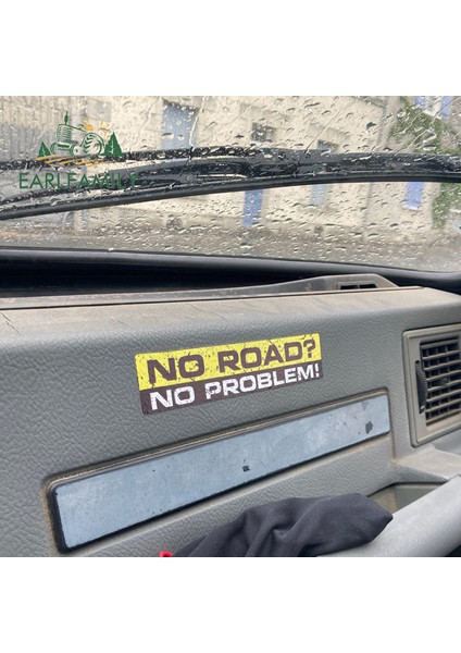 CAI5500 Earlfamıly 15CM x 3cm No Road No Problem Araba Sticker Vinil Komik Tampon 4x4 Suv Offroad 4WD Araba Stil Aksesuarları (Yurt Dışından) fırsatları