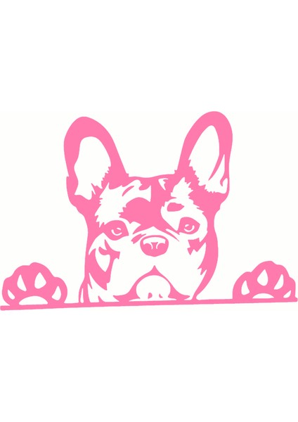 2 Adet Araba Sticker Patiler Yukarı Fransız Bulldog Frenchie Bully Köpek Süsleme Vinil Araba Sticker Yansıtıcı Lazer 3D Araba Sticker Araba Stil Amac: (Yurt Dışından)