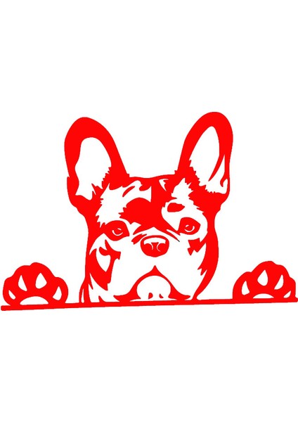 2 Adet Araba Sticker Patiler Yukarı Fransız Bulldog Frenchie Bully Köpek Süsleme Vinil Araba Sticker Yansıtıcı Lazer 3D Araba Sticker Araba Stil Amac: (Yurt Dışından)