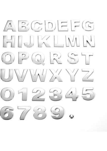 N Tarzı 25 mm Yeni 45 Adet D Dıy Harf Alfabesi Amblemi Krom ve Siyah Araba Sticker Dijital Rozet Logo Aksesuarları Motosiklet (Yurt Dışından)