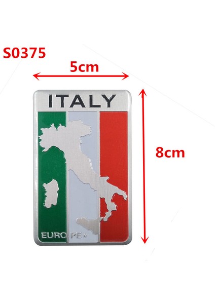 S0377 3D Alüminyum Araba Italya Haritası Milli Bayrak Sticker Izgara Amblemi Motosiklet Etiketi Ferrari Fiat Piaggio Vespa Ford Alfa Için (Yurt Dışından) fiyatları