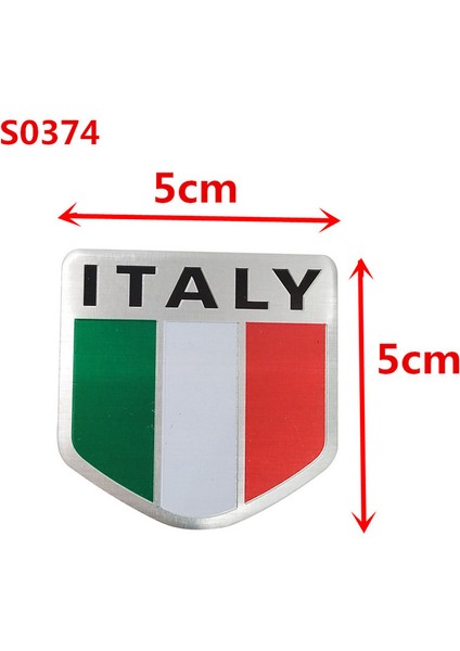 S0377 3D Alüminyum Araba Italya Haritası Milli Bayrak Sticker Izgara Amblemi Motosiklet Etiketi Ferrari Fiat Piaggio Vespa Ford Alfa Için (Yurt Dışından) modelleri