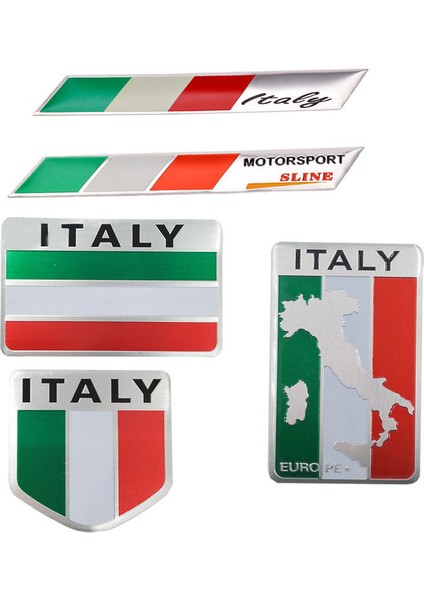 S0377 3D Alüminyum Araba Italya Haritası Milli Bayrak Sticker Izgara Amblemi Motosiklet Etiketi Ferrari Fiat Piaggio Vespa Ford Alfa Için (Yurt Dışından) indirimleri