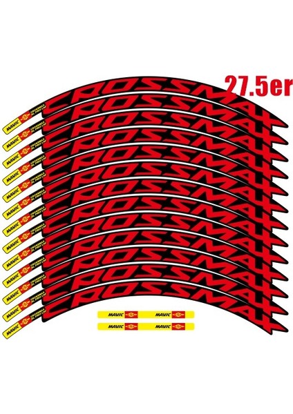 27.5er Kırmızı Mavıc Crossmax Sl Pro Mtb Tekerlek Sticker Seti - Iki Tekerlek Için Bisiklet Jant Etiketleri (Yurt Dışından)