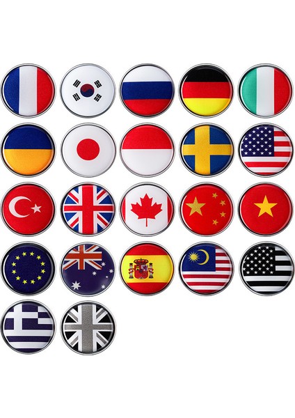 Hindi 3D Metal Ulusal Bayrak Rozeti Abd Ingiltere Rusya Fransa Italya Isveç Araba Stickerları Motosikletler Dekorasyon D=28MM (Yurt Dışından) modelleri