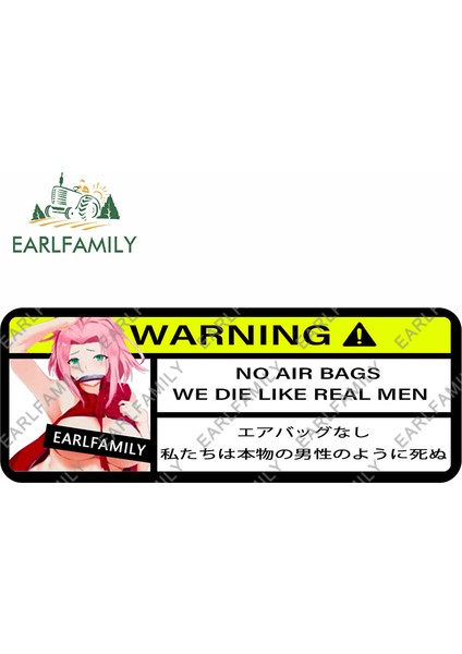 J-Stil Earlfamıly 15CM x 5.7cm Inosuke Karikatür Araba Stickeri - Gerçek Erkekler Gibi Ölürüz Uyarı Çıkartması Anime Araba Aksesuarları Jdm Stickerları (Yurt Dışından)