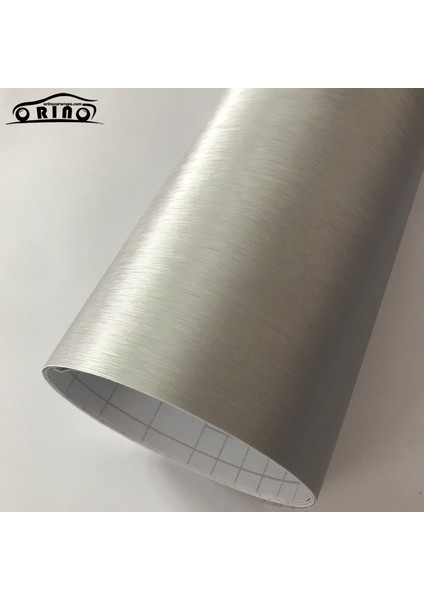 10CM x 152CM 50CCM Gümüş Fırçalanmış Alüminyum Vinil Kaplama Hava Tahliye Kabarcık Ücretsiz Araba Motosiklet Sticker Kaplama (Yurt Dışından)