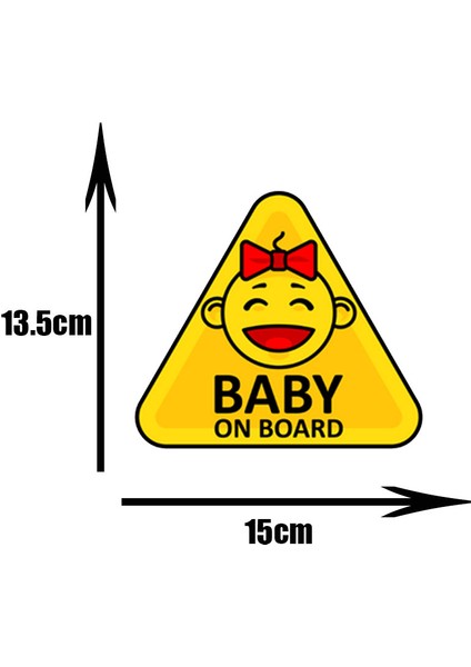 Yansıtıcı Stil Stil-H Baby On Board Pvc Araba Stickerları Tuning Karikatür Pencere Çıkartmaları Otomobil Süslemesi Kişiselleştirilmiş Bomba Süsü, 15CM*14CM (Yurt Dışından)