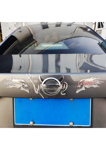 Gri Araba Sticker Komik Moda 3D Küçük Şeytan Demon Stil Universal Oto Amblemi Logo Pvc Çıkartmalar Dekorasyon Kendin Yap Aksesuarları (Yurt Dışından)