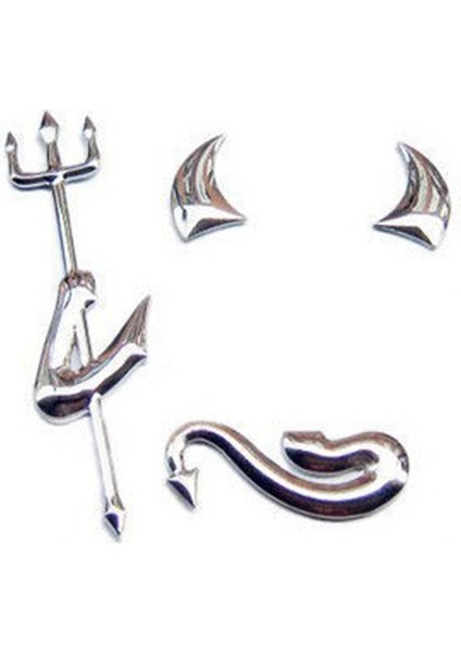 Gri Araba Sticker Komik Moda 3D Küçük Şeytan Demon Stil Universal Oto Amblemi Logo Pvc Çıkartmalar Dekorasyon Kendin Yap Aksesuarları (Yurt Dışından)
