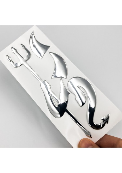 Gri Araba Sticker Komik Moda 3D Küçük Şeytan Demon Stil Universal Oto Amblemi Logo Pvc Çıkartmalar Dekorasyon Kendin Yap Aksesuarları (Yurt Dışından)